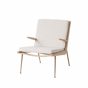 &Tradition Boomerang HM2 Armchair w. Armrests White Oiled Oak/Loop Cream