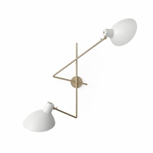 Astep VV Cinquanta Wall Light Twin Brass/White