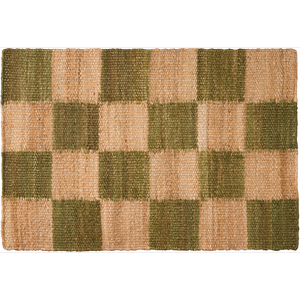 Decotique Chess Doormat 60x90 Jute/Green