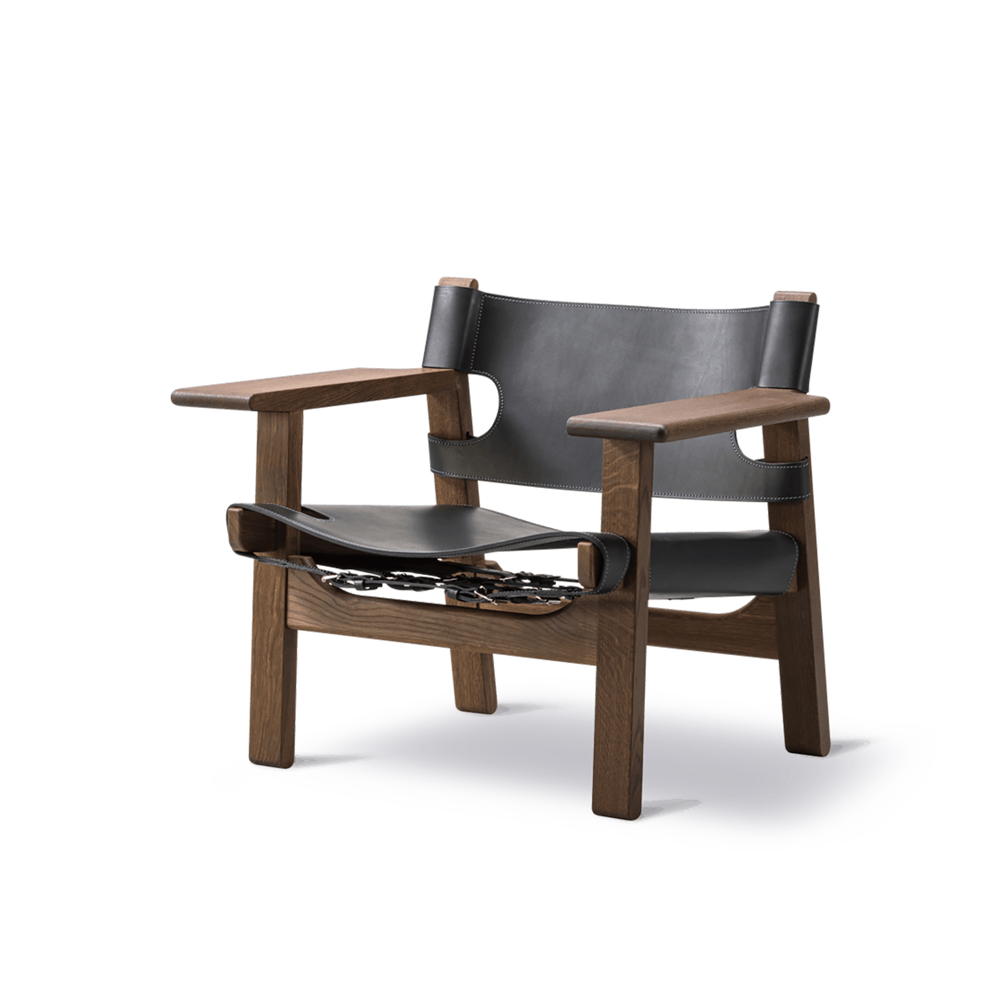 Fredericia Furniture The Spanish Chair Smoked Oiled Oak/Black Saddle Leather