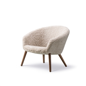 Fredericia Furniture Ditzel Armchair Lacquered Walnut/ Sheepskin Moonlight