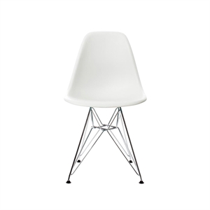 Vitra Eames Plastic DSR Dining Chair White/ Chrome