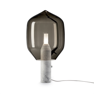 Established & Sons Lighthouse Table Lamp Smoke-coloured Glass & White Marble Base