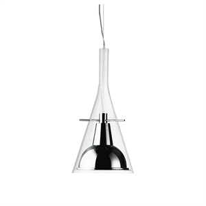 FontanaArte Flute Pendant Transparent/ Chrome
