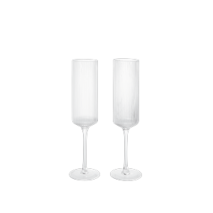 Ferm Living Ripple Champagne Glass 15cl Set of 2 Clear
