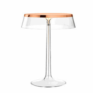 Flos Bon Jour Table Lamp Copper Frame and Transparent Shade