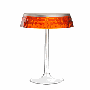 Flos Bon Jour Table Lamp Mat Bronze Frame and Amber Shade
