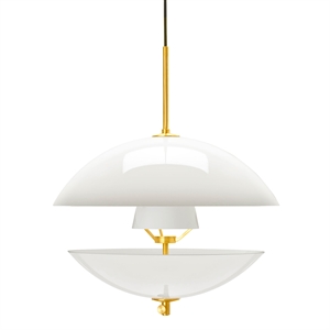 Fritz Hansen Clam Pendant White/ Brass Ø44