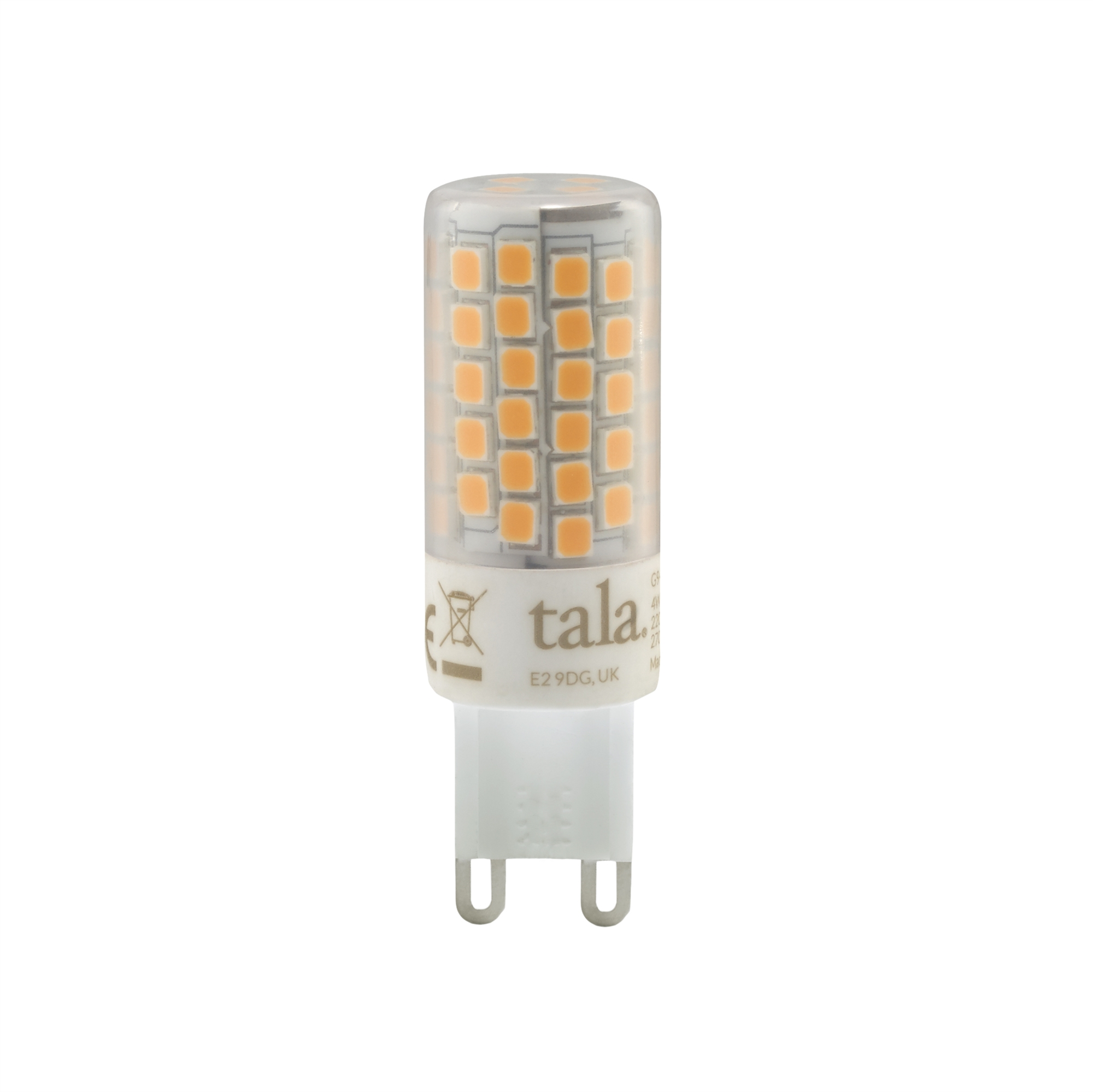 invoer long straal Tala G9 3.6W LED Lamp 2700K CRI 97 230V Dimmable Frosted Cover CE