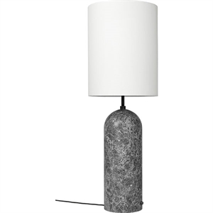 GUBI Gravity Floor Lamp Gray Marble and White Shade XL High