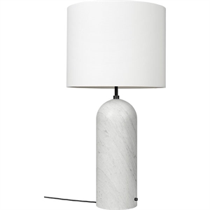 GUBI Gravity Floor Lamp White Marble and White Shade XL Low