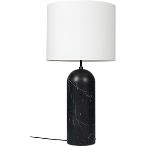 GUBI Gravity Floor Lamp Black Marble and White Shade XL Low