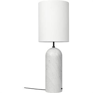 GUBI Gravity Floor Lamp White Marble and White Shade XL High