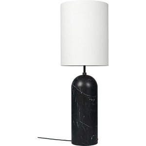 GUBI Gravity Floor Lamp Black Marble and White Shade XL High