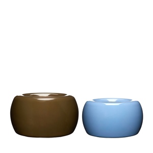 Hübsch Maru Jar Set of 2 Blue/ Brown