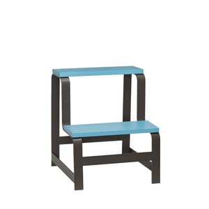 Hübsch Step Stool Blue/ Brown