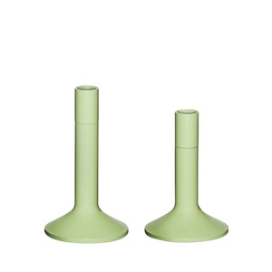 Hübsch Kindred Candle Holder Set of 2 Light Green