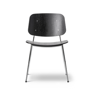 Fredericia Furniture Søborg Metal Dining Chair Tube Base Black Lacquered/Steel