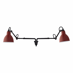 Lampe Gras N203 wall lamp Double mat black & mat red