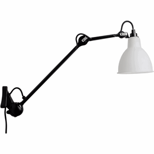 Lampe Gras N222 wall lamp mat black & opal glass