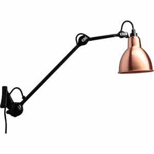Lampe Gras N222 wall lamp mat black & copper/white