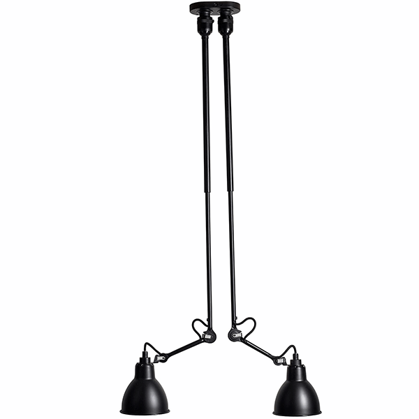udgør Stå op i stedet fotoelektrisk Lampe Gras N302 Ceiling Lamp Double Mat Black | AndLight