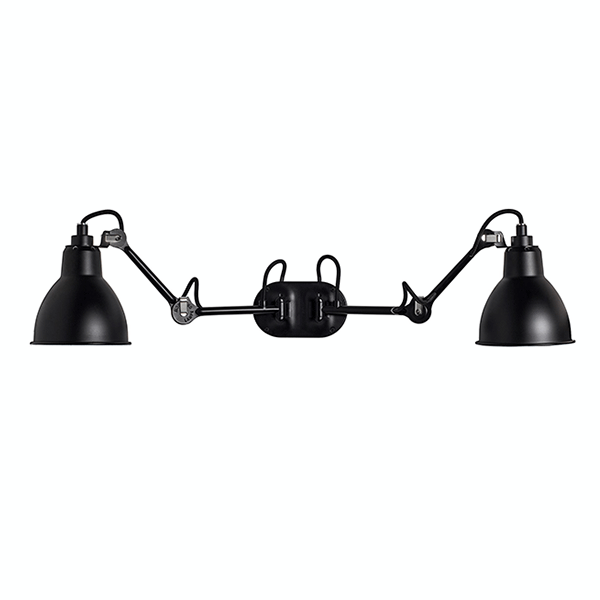 Håbefuld Mægtig efterklang Lampe Gras N204 Wall Lamp Double Mat Black | AndLight