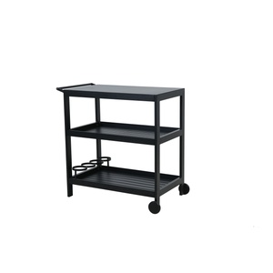 Mareld Outdoor Kitchen Side Table With Wheels Black