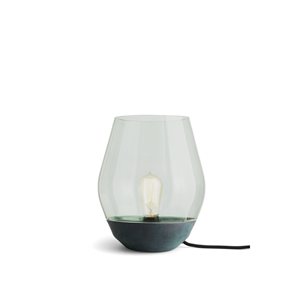NEW WORKS Bowl Table Lamp Verdigrised Copper w. Light Green Glass Shade