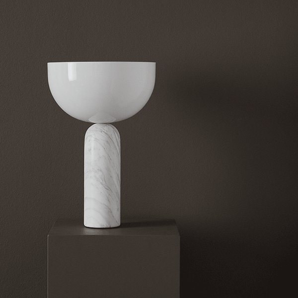 New Works Kizu Table Lamp White Marble, Big White Table Lamps