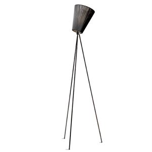 Northern Oslo Wood Floor Lamp Matt Black Base & Optional Shade