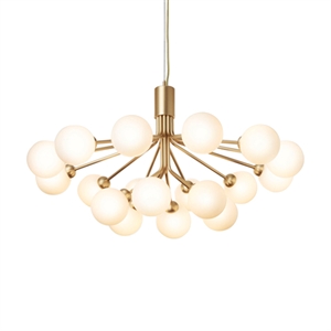 Nuura Apiales 18 Chandelier Brass and Opal Glass