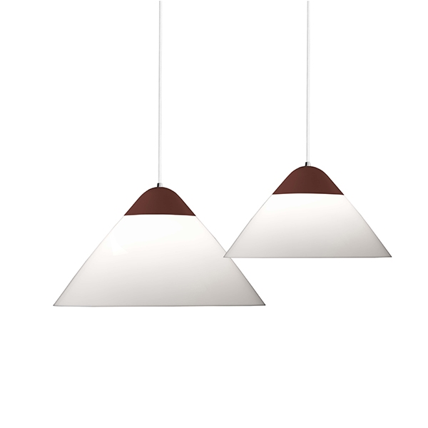 Pandul Opala MIDI Pendant Red Top, White Cord Aluminium Opal Shade