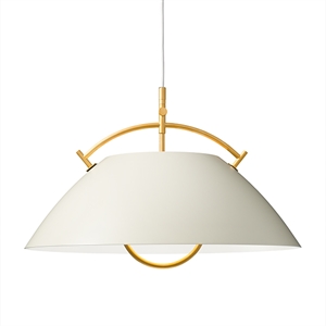Pandul Wegner Hoist Pendant White Shade, 24 Carat Gold Brace, White Hoist