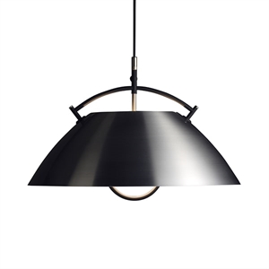 Pandul Wegner Hoist Pendant Black Shade, Metal Brace, Black Hoist
