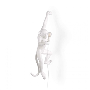 Seletti Monkey Hanging Left Wall Lamp White Outdoor
