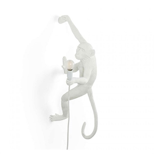 Seletti Monkey Hanging Right Wall Lamp White Outdoor