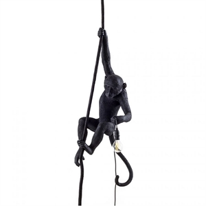 Seletti Monkey With Rope Ceiling Light Black Outdoor