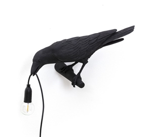 Seletti Bird Looking Left Wall Lamp Black