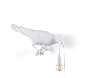Seletti Bird Looking Right Wall Lamp White Outdoors