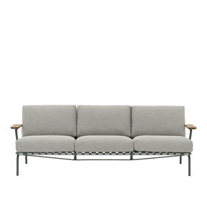 Muuto Settle Outdoor 3-Seater Sofa Ribbed Weave 2/ Dark green