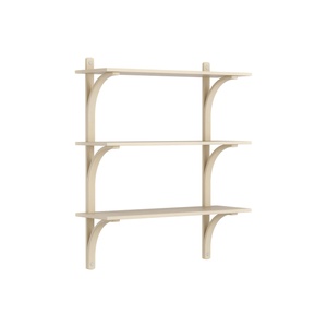 Swedese Levi Shelf 90 cm 3 Shelves Aluminum/Natural Lacquer Ash