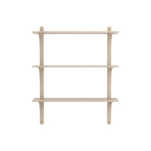 Swedese Levi Shelf 90 cm 3 Shelves Brass/ White pigmented lacquered Oak