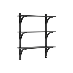 Swedese Levi Shelf 90 cm 3 Shelves Aluminum/ Black Stained Ash
