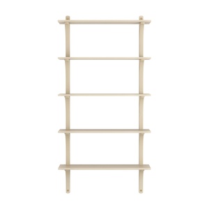 Swedese Levi Shelf 90 cm 5 Shelves Brass/Natural Lacquer Ash