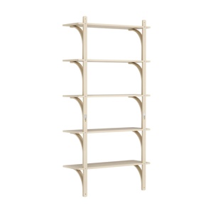 Swedese Levi Shelf 90 cm 5 Shelves Aluminum/Natural Lacquer Ash