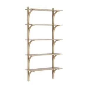 Swedese Levi Shelf 90 cm 5 Shelves Aluminum/ Natural Oak Lacquer