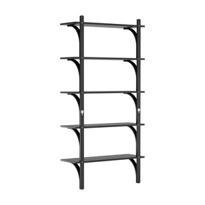 Swedese Levi Shelf 90 cm 5 Shelves Brass/ Black Stained Ash