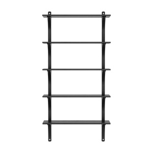 Swedese Levi Shelf 90 cm 5 Shelves Aluminum/ Black Stained Ash