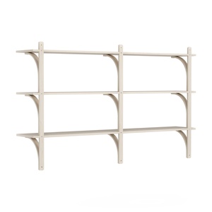 Swedese Levi Shelf 180 cm 3 Shelves Brass/ White pigmented lacquered Ash